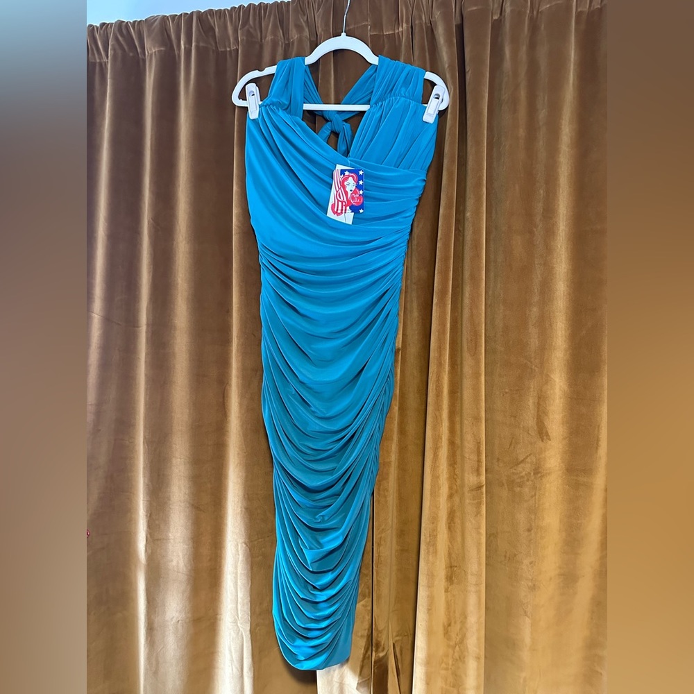 Pinup Girl Clothing Traci Lords Teal Wiggle Dress